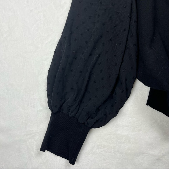 Vince Camuto Black Mock Neck Sweater with long lace sleeves - size XXL - Picture 5 of 6